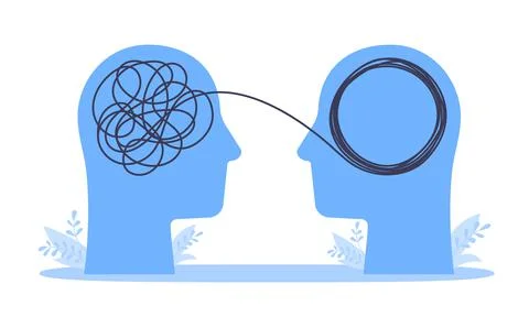 Psychologist consulting or mental problem solving brainstorm concept. 스톡 일러스트