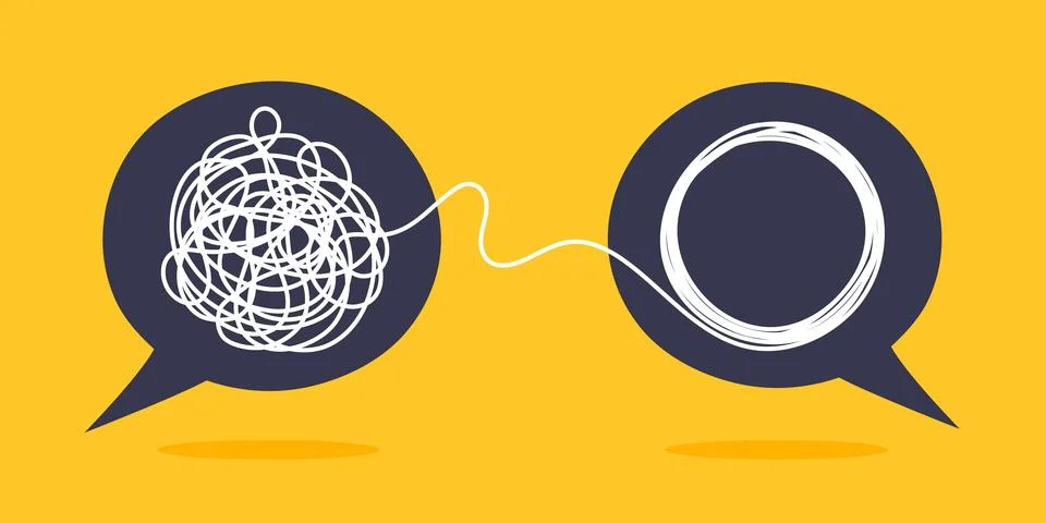 Psychologist consulting or mental problem solving brainstorm concept. Illustrazione stock