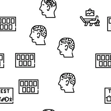 Psychologist Doctor Vector Seamless Pattern Illustrazione stock