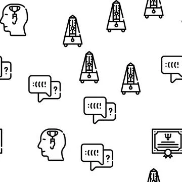 Psychologist Doctor Vector Seamless Pattern Stock Illustration