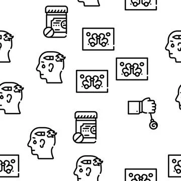 Psychologist Doctor Vector Seamless Pattern Stock Illustration
