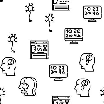 Psychologist Doctor Vector Seamless Pattern Illustrazione stock