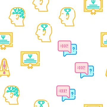 Psychologist Doctor Vector Seamless Pattern Stockillustratie