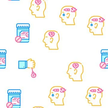 Psychologist Doctor Vector Seamless Pattern Stock Illustration
