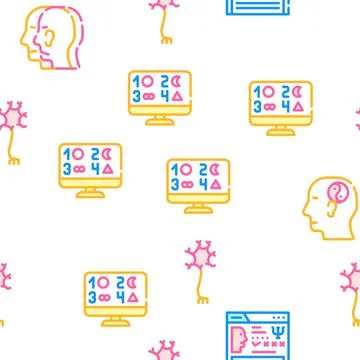 Psychologist Doctor Vector Seamless Pattern Stock Illustration