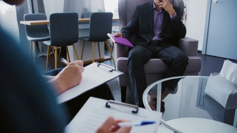 Psychologist having a therapy session with patient Stock Footage 339614057