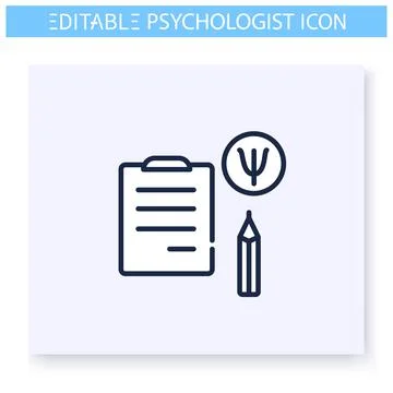 Psychologist notes line icon. Editable Illustrazione stock