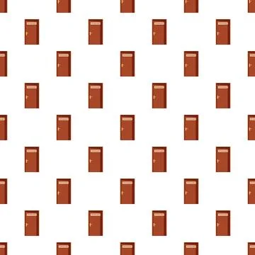 Psychologist office doors seamless pattern offering therapy and counseling Stock Illustration