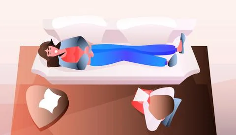 Psychologist solving psychological problem in tangled brain of female patient Illustrazione stock