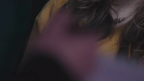 Psychologist takes notes and asks questions to his patient-blurred Stock Footage 183423176