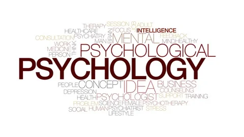 Psychology animated word cloud, text design animation. Kinetic typography. Stock Footage 72348037