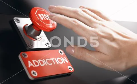 Psychology concept, Stop Addiction or Dependence Stock Photos