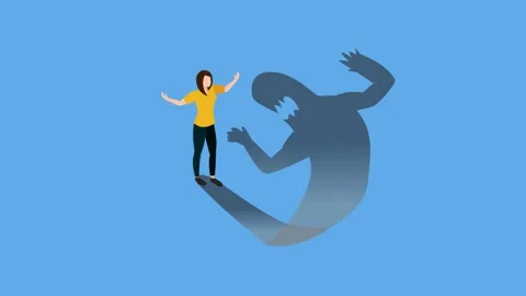 Psychology, panic attack, phobia, frustration 3d animation in 4K UHD 3840x216 Stock Footage 233961812