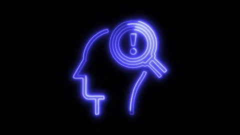 Psychology Problem Outline Icon in HD Video Neon Animation Stock-Footage 304553687