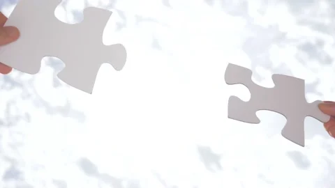 Psychology of relationships. Logic, interconnection, teamwork. Puzzle pieces Stock Footage 132368099