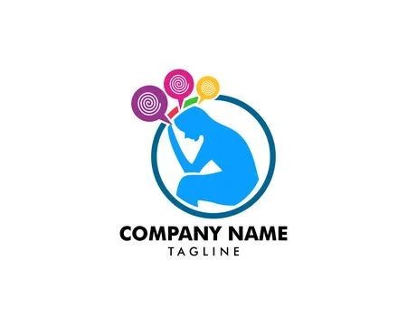 Psychology Vector Logo Template Design Stock Illustration
