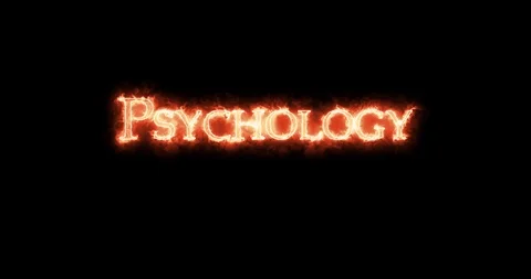Psychology written with fire. Loop Stock Footage 126635135