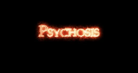 Psychosis written with fire. Loop Stock Footage 126930986