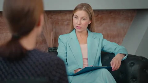 Psychotherapist consulting client Video stock 232286499