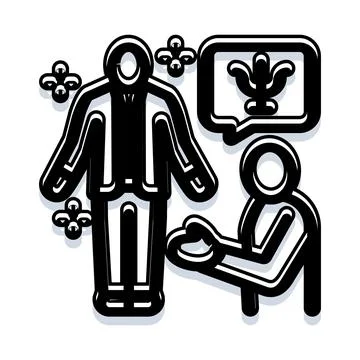 Psychotherapy conversation with patient finding support and help Stock Illustration