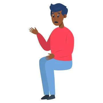 Psychotherapy session - black man talking to psychologist sitting. Mental health Stock Illustration