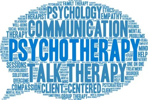 Psychotherapy Word Cloud Stock Illustration