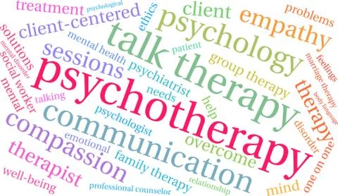 Psychotherapy Word Cloud Stock-Illustration