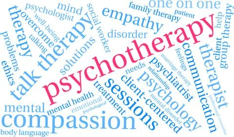 Psychotherapy Word Cloud Ilustração Stock