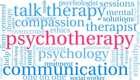 Psychotherapy Word Cloud Stock Illustration