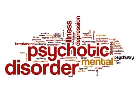 Psychotic disorder word cloud concept Stock Illustration