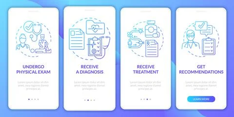 PT process gradient onboarding mobile app page screen Stock Illustration