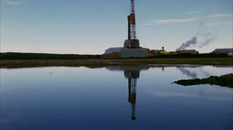 Pt. Thompson drill rig Stock Footage 30006131