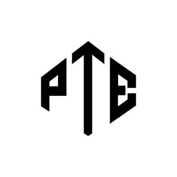 PTE letter logo design with polygon shape. PTE polygon and cube shape logo .. Stock Illustration