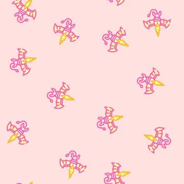 Pteranodon dinosaur animal vector seamless pattern Stock Illustration