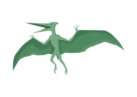 Pteranodon dinosaur flat icon. Colored isolated prehistoric reptile monster on Stock Illustration