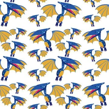 A pteranodon seamless pattern Stock Illustration