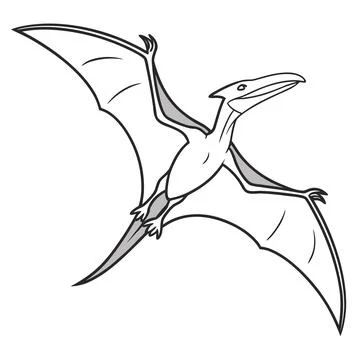 Pterodactyl Dinosaur Flat Vector Design Stock Illustration