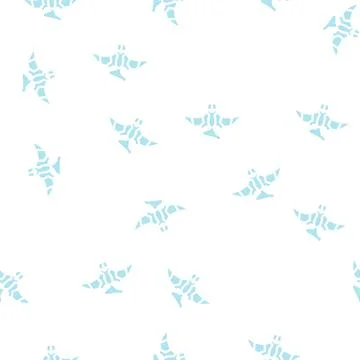 Pterodactyl dinosaur glyph vector seamless pattern sign Stock Illustration
