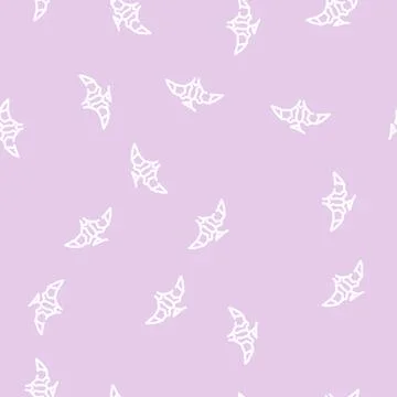 Pterodactyl dinosaur line vector seamless pattern sign Stock Illustration