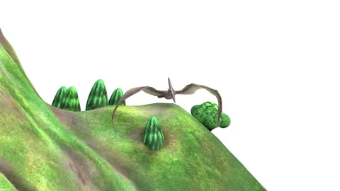Pterodactyl dinosaur soars over island Stock Footage 311661768