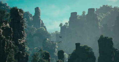 The pterodactyl prepares to hunt. Stock Footage 246690064