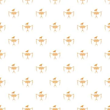 Pterodactyl skeleton bones repeating pattern on white background Illustrazione stock