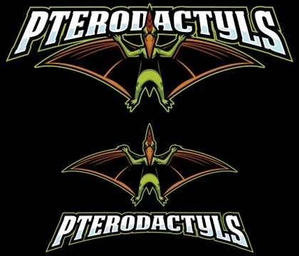 Pterodactyls Mascot Logo Stock Illustration