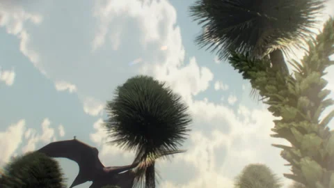 Pterosaur flies above trees dinosaur prehistoric footage Vidéo 245217810