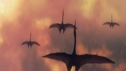 Pterosaurs escape fiery disaster pterodactyl dinosaur Vidéo 245217952