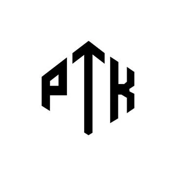 PTK letter logo design with polygon shape. PTK polygon and cube shape logo .. Stock Illustration