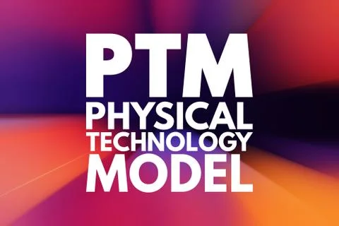 PTM - Physical Technology Model acronym, concept background Stock Illustration