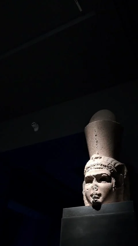 Ptolemaic Queen Stone Bust Greco-Roman Museum Alexandria Stock Footage 345350201