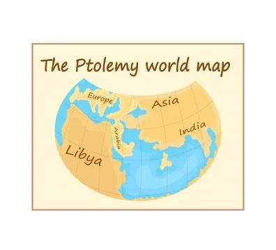 The Ptolemy world map Stock Illustration