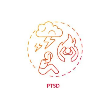 PTSD red gradient concept icon Stockillustratie